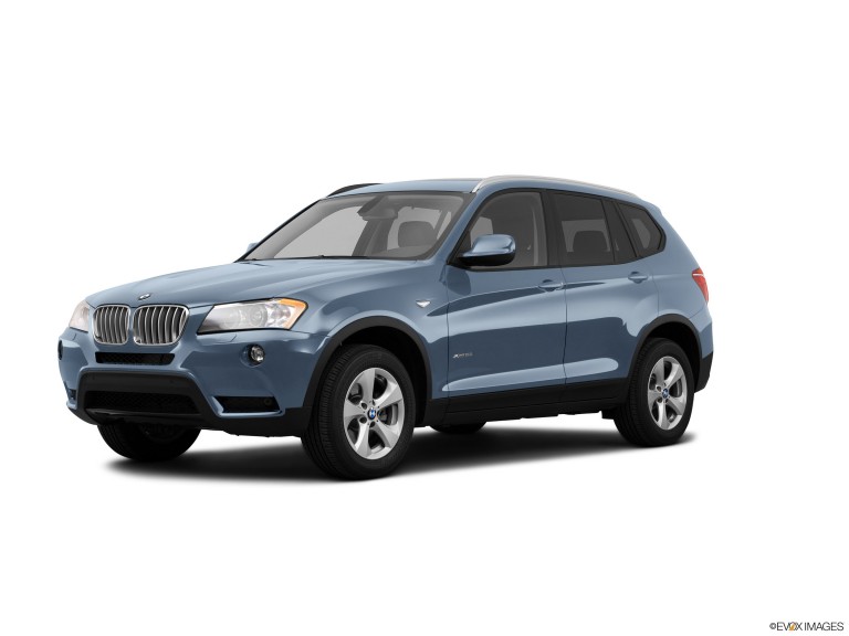 Light Blue 2011 BMW X3 With White Background