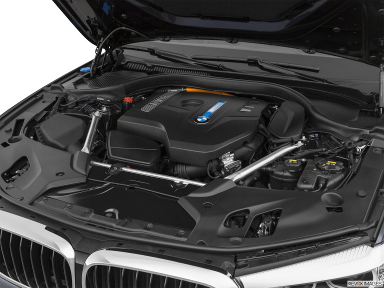 2020 BMW 5 Series Open Hood Showing An Engine