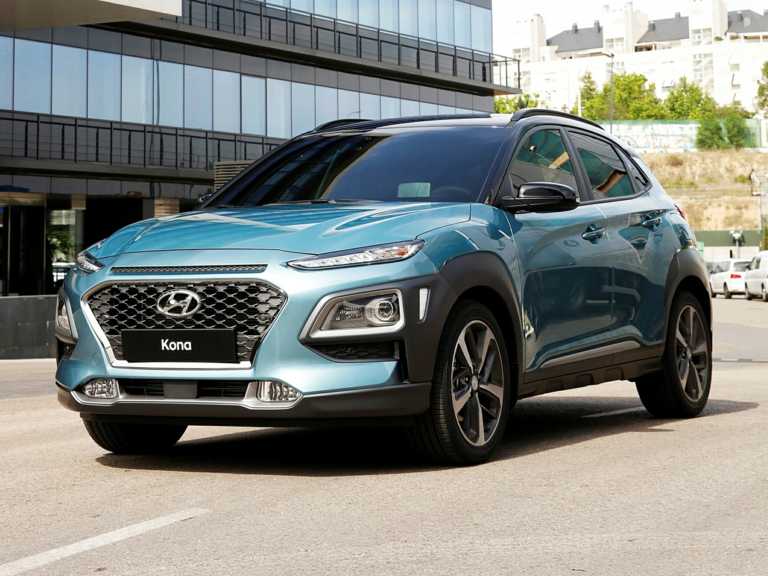 Blue 2020 Hyundai Kona From Front-Driver Side