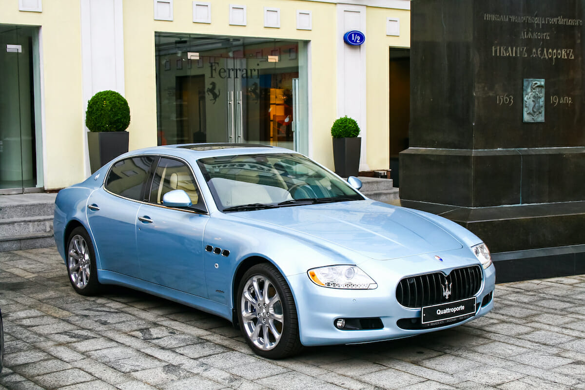 Blue Maserati Quattroporte